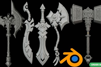 create 3d cosplay weapon, 3d sword 3d props 3d shield 3d dagger for 3d printing