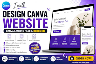 design canva website, canva landing page, and canva website redesign