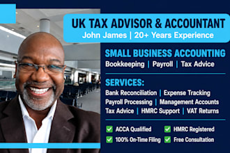 provide UK  business accounting including bookkeeping, payroll, and tax advice