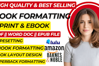 do book formatting and layout design for print and ebook
