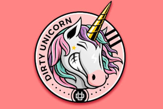 draw high quality unicorn logo with free source file