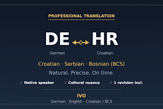 translate between german and croatian, serbian and bosnian