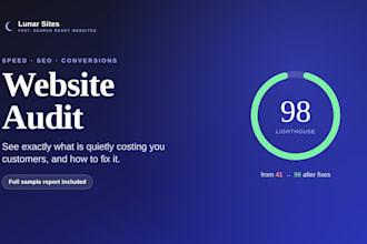 do a website audit report for speed, SEO and conversion fixes