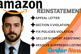 reinstate amazon account and write suspension appeal poa