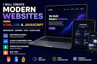 create a responsive website using HTML CSS and javascript