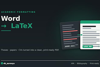 format your academic paper neatly in latex and deliver a print ready PDF