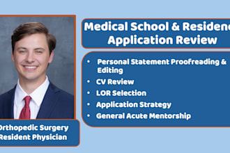 review medical school and residency applications