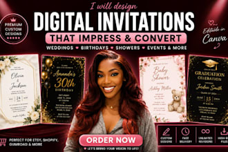 digital wedding invitation, birthday invitation, invitation design, invitation