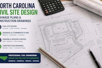 design north carolina civil site plans design drainage construction drawings