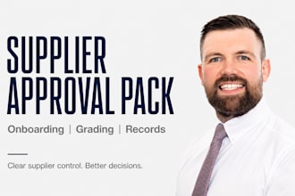create a supplier onboarding and approval pack