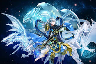 design stunning custom tcg playmat illustration for anime and fantasy card game