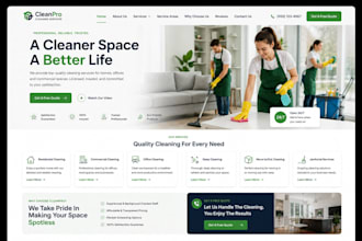 design cleaning company website for office house and commercial cleaning website