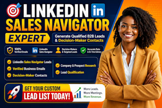 targeted b2b lead gen linkedin lead gen, prospect list building sales navigator