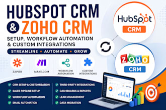 setup hubspot CRM, zohocrm, workflow automation and custom integrations