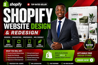 build shopify website, design or redesign shopify store, dropshipping store