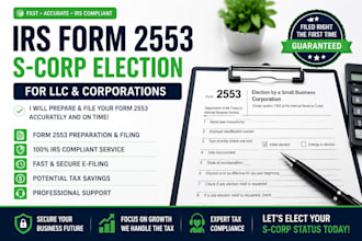 file s corp election form 2553 for your llc or corporation