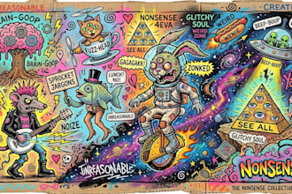 hand draw colorful lowbrow, vintage grunge stoner,psychedelic art work