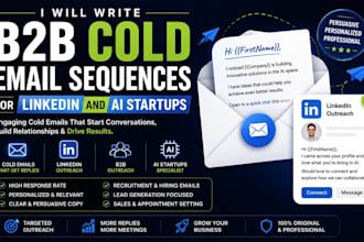 write b2b cold email sequences for linkedin and ai startups