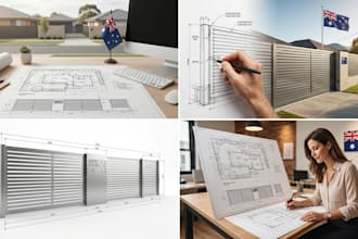 design solar sliding gate elevation construction details council drawings aus