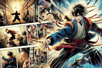 illustrate manga panels and comic book pages