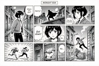 draw manga comic book illustration, webtoon anime for you