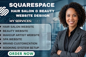 design squarespace hair salon website, beauty business website design