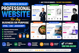 create a profession website as per your need