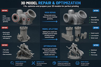 repair, modify and optimize 3d models for 3d printing