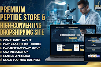 build a research peptide website or biotech shopify store