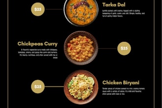make an elegant luxury menu for restaurants and cafee