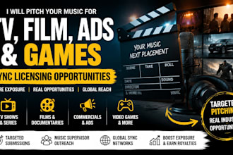 submit your music for TV, film, ads and game sync licensing opportunities