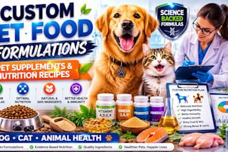 formulate custom pet food supplements and nutrition recipes