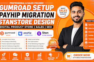 gumroad setup payhip migration stanstore design digital product store sales seo