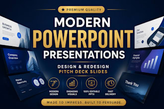 create modern powerpoint slides for your business, redesign pitch deck slides