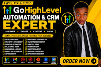 build ghl automation, gohighlevel website, sales funnel, crm setup, ghl expert