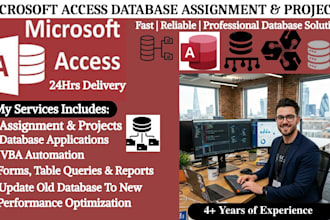 develop microsoft access database projects and assignments