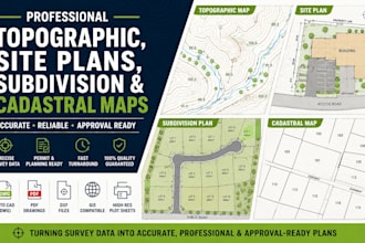 prepare topographic, site plans, subdivision and cadastral maps