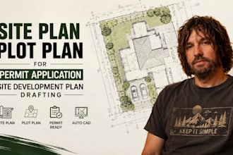 site plan, plot plan for permit application, site development plan drafting