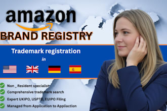 do USA UK trademark registration and amazon brand registry for non resident