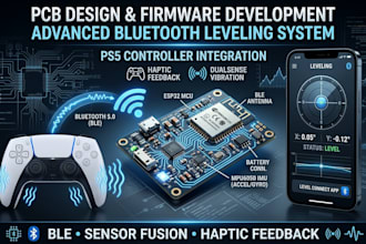 design pcb and develop ps5 controller based bluetooth leveling system