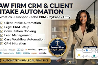 setup monday CRM lawmatics zoho hubspot  CRM litify clio ortto mycase automation