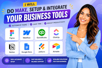 do make figma webflow quickbooks clickup notion google docs, jotform airtable