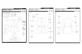 design flat sketches and technical packs for production