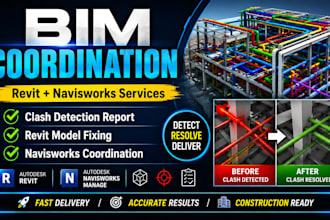 do bim coordination, clash detection, revit, navisworks for construction project