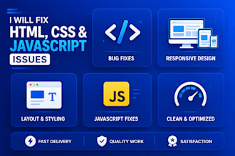 fix HTML CSS and javascript issues