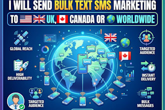 send bulk text SMS marketing to US, uk, canada or worldwide