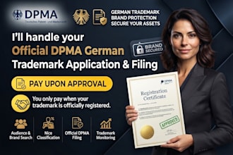 handle your dpma german trademark application and filing, pay after approval