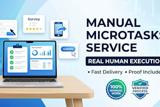 perform manual micro tasks, QA testing and virtual assistant work