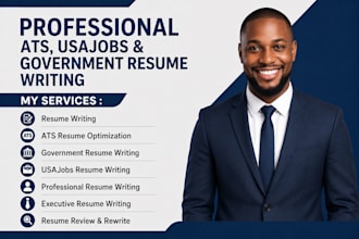 write a professional ats resume USA and jobs resume and government resume