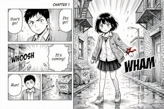 draw manga comic book, manga page, webtoon comic manga